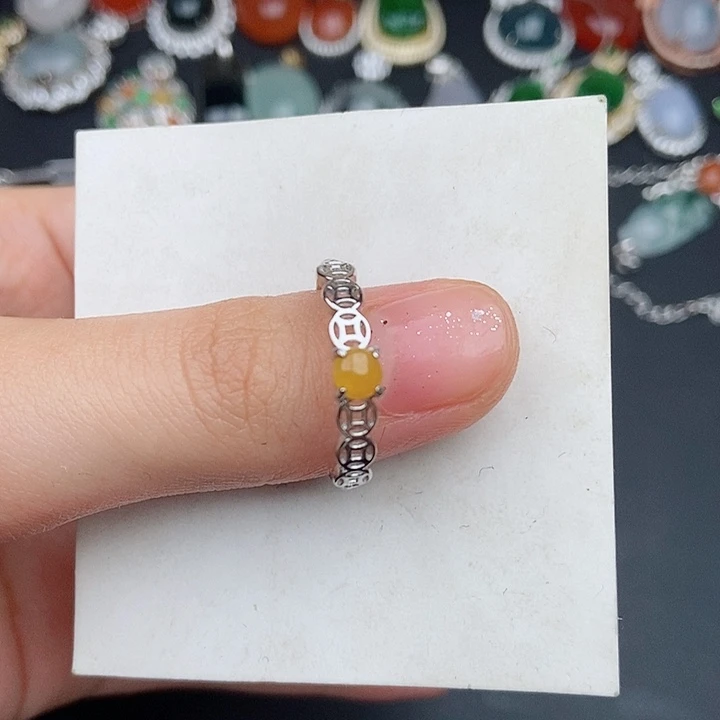 翡翠银S925镶嵌戒指