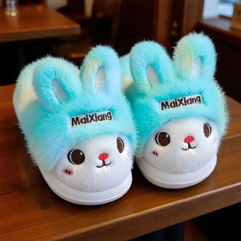 儿童棉拖鞋冬季新款加绒防滑室内软底男女童毛绒卡通保暖厚底棉鞋