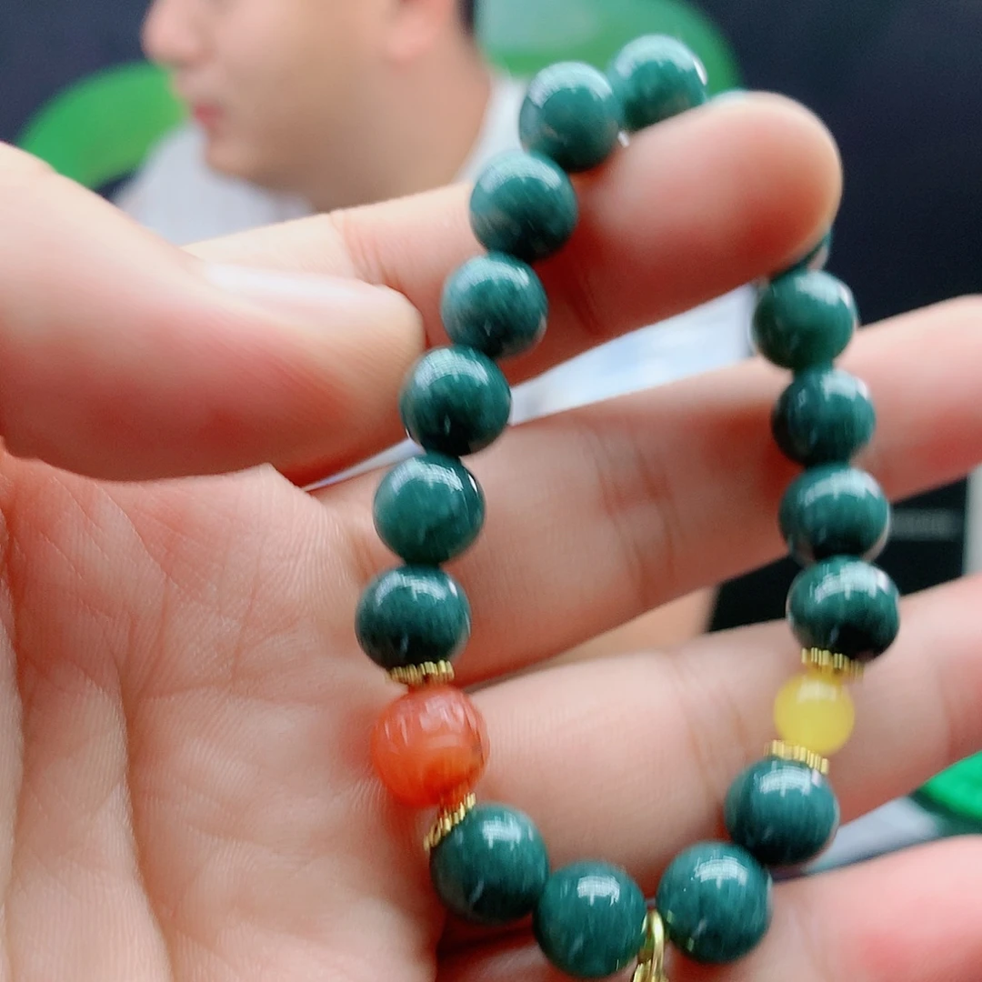 银S925镀金镶嵌挂件翡翠557