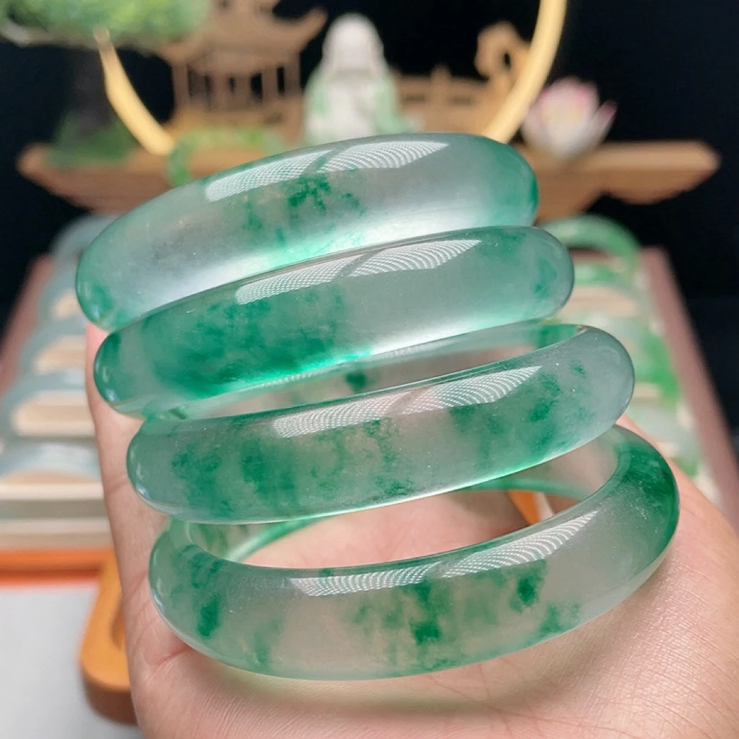 缅料时尚百搭水润透亮飘花手镯尺码参考表（直播间挑选，请勿私拍）