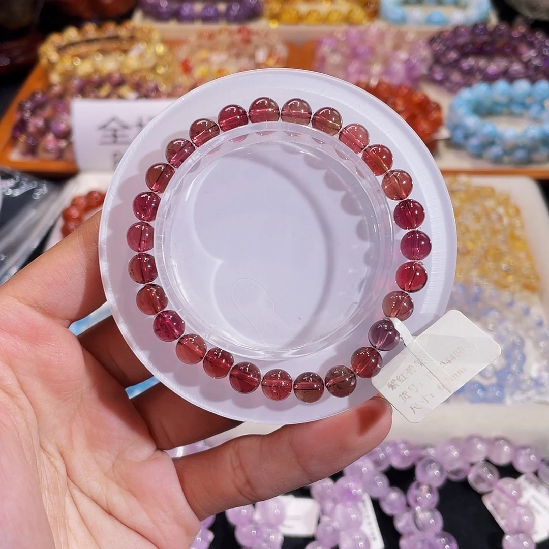 碧玺手链未镶嵌紫红碧玺6.7