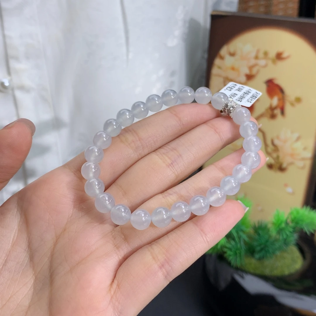 未镶嵌手串翡翠卡7.0冰胶白月光