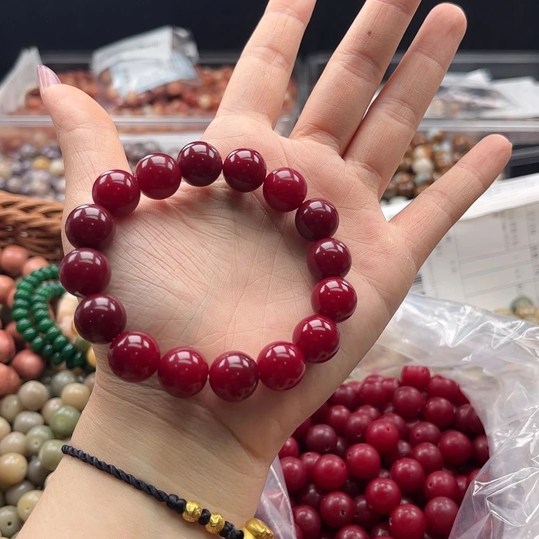 白玉菩提吊坠a13mm/40颗红圆珠