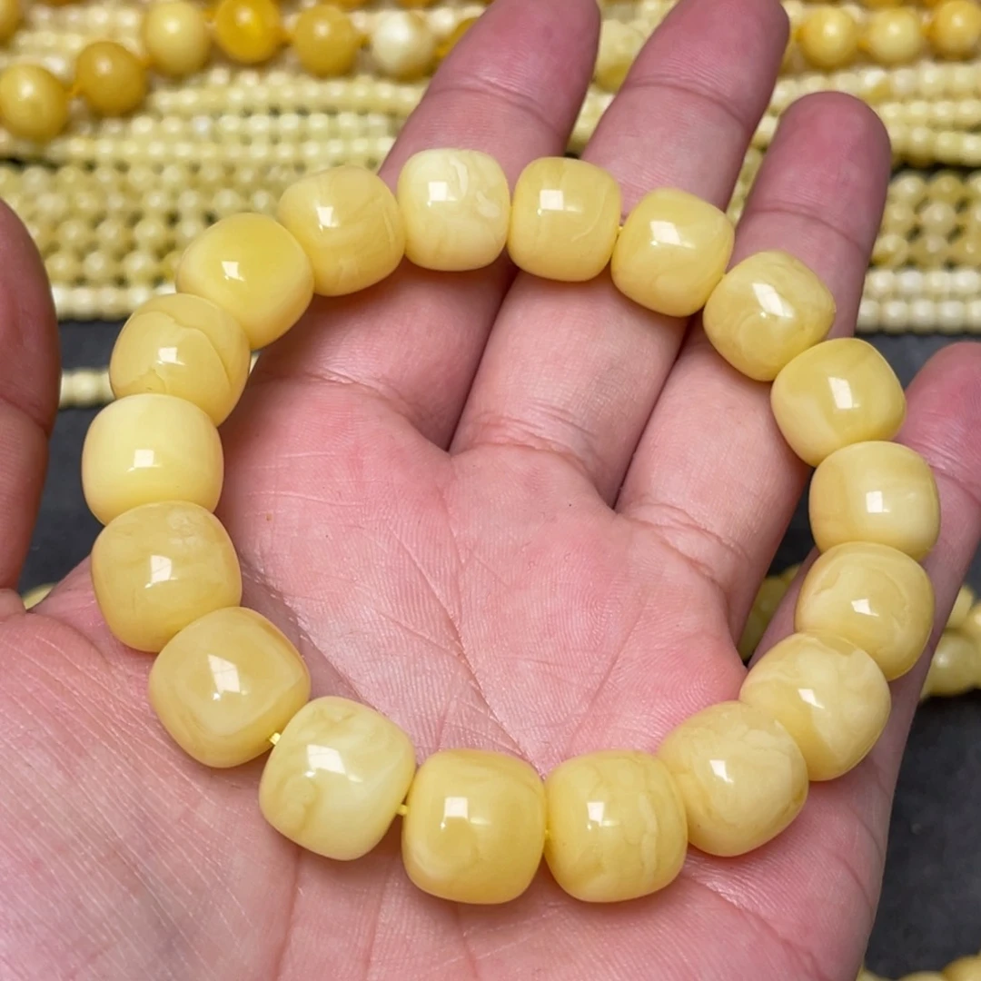 蜜蜡裸石未镶嵌蜜蜡手串13mm