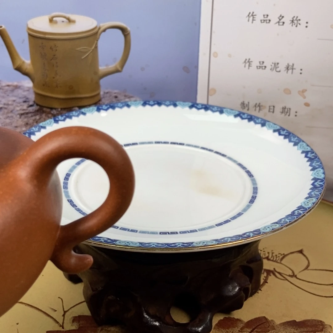 紫砂茶壶花*酱容量宜兴紫砂壶