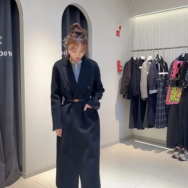 羊绒H版经典中长大衣