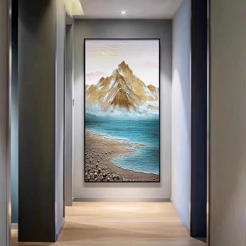 SANYI（背有靠山）手绘油画入户玄关立体厚油肌理感高端装饰画