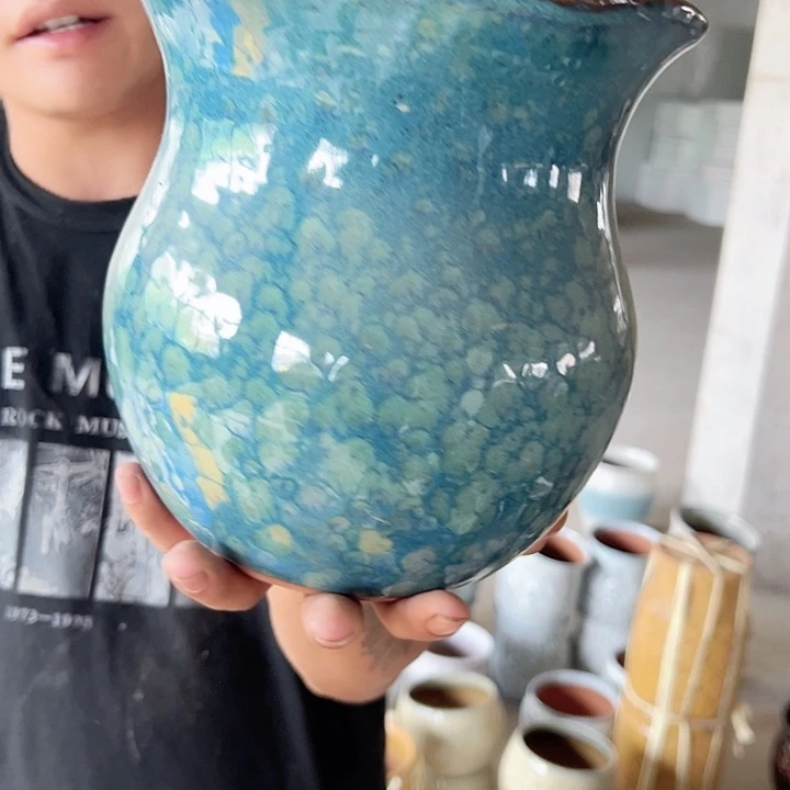 紫砂花盆高20口20