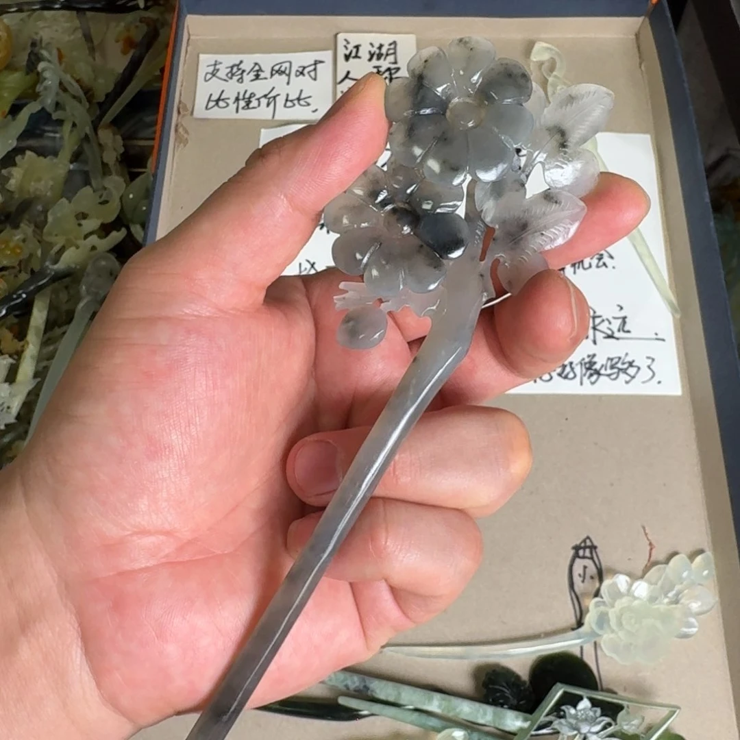 岫玉发饰未镶嵌明君玉簪贼拉好看