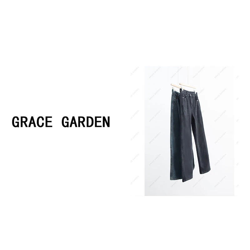 【244号】竹竿裤！高腰水洗休闲直筒牛仔裤NZK3K2352