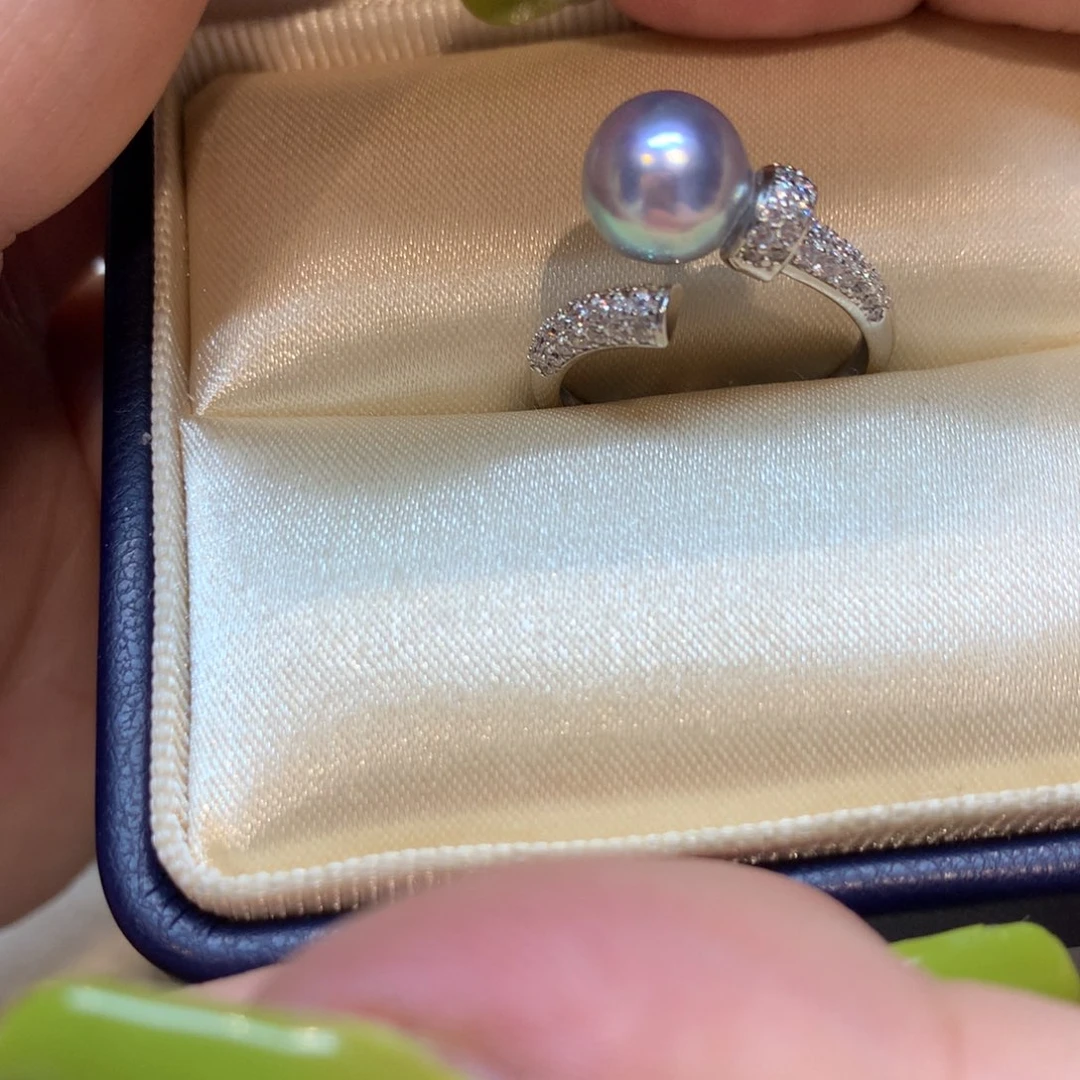 海水珍珠戒指银S925镶嵌