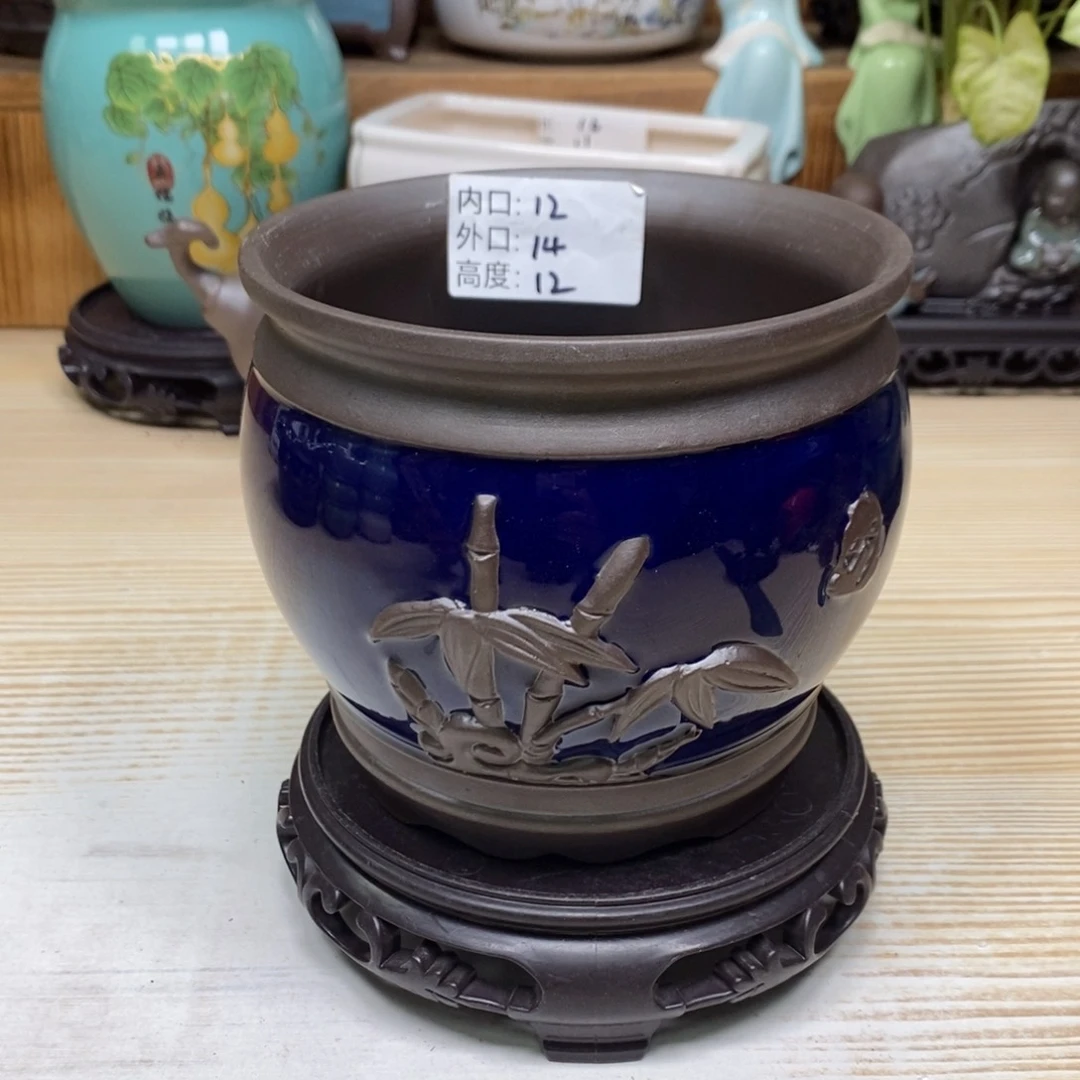 紫砂陶瓷花盆浮力