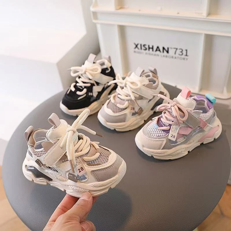 21-30码小童运动鞋单网透气儿童老爹鞋女童休闲鞋宝宝男童单鞋