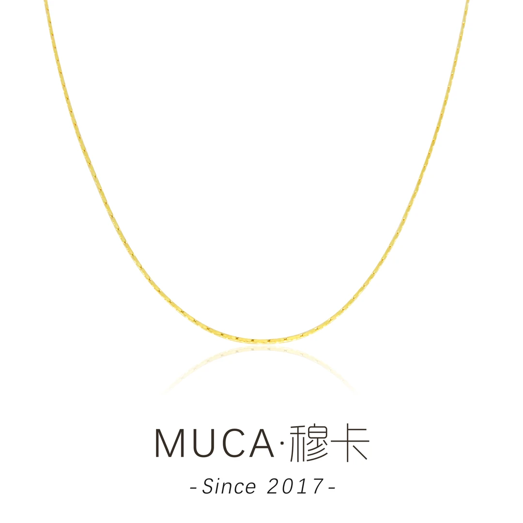 坠链均925银  【金丝素链】金色简约百搭抽拉素款项链A1284