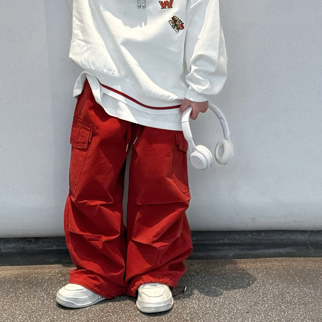 2025春季新款韩版男童时尚百搭纯色洋气高级工装裤儿童长裤潮