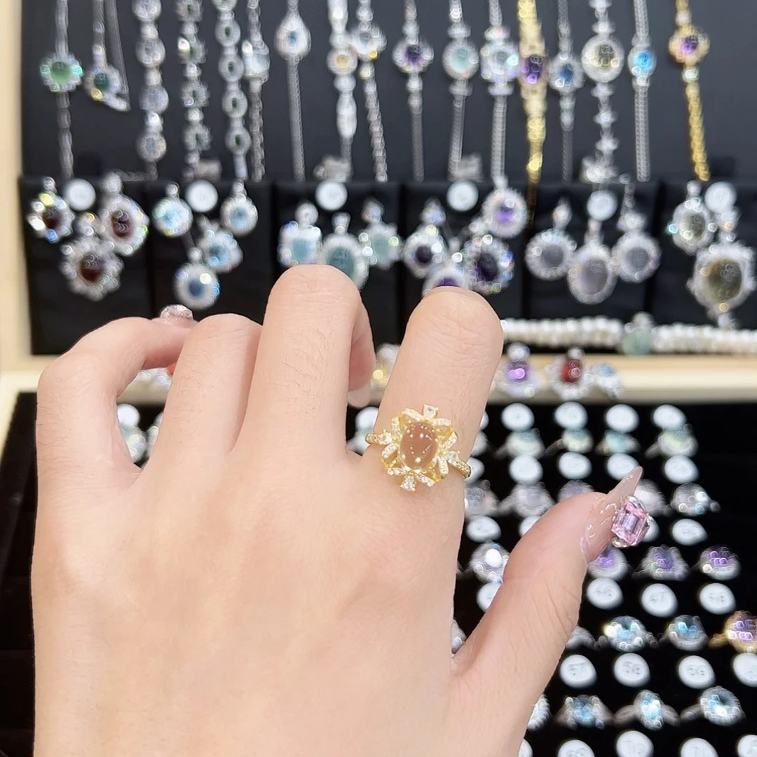 紫晶戒指银S925镶嵌天然