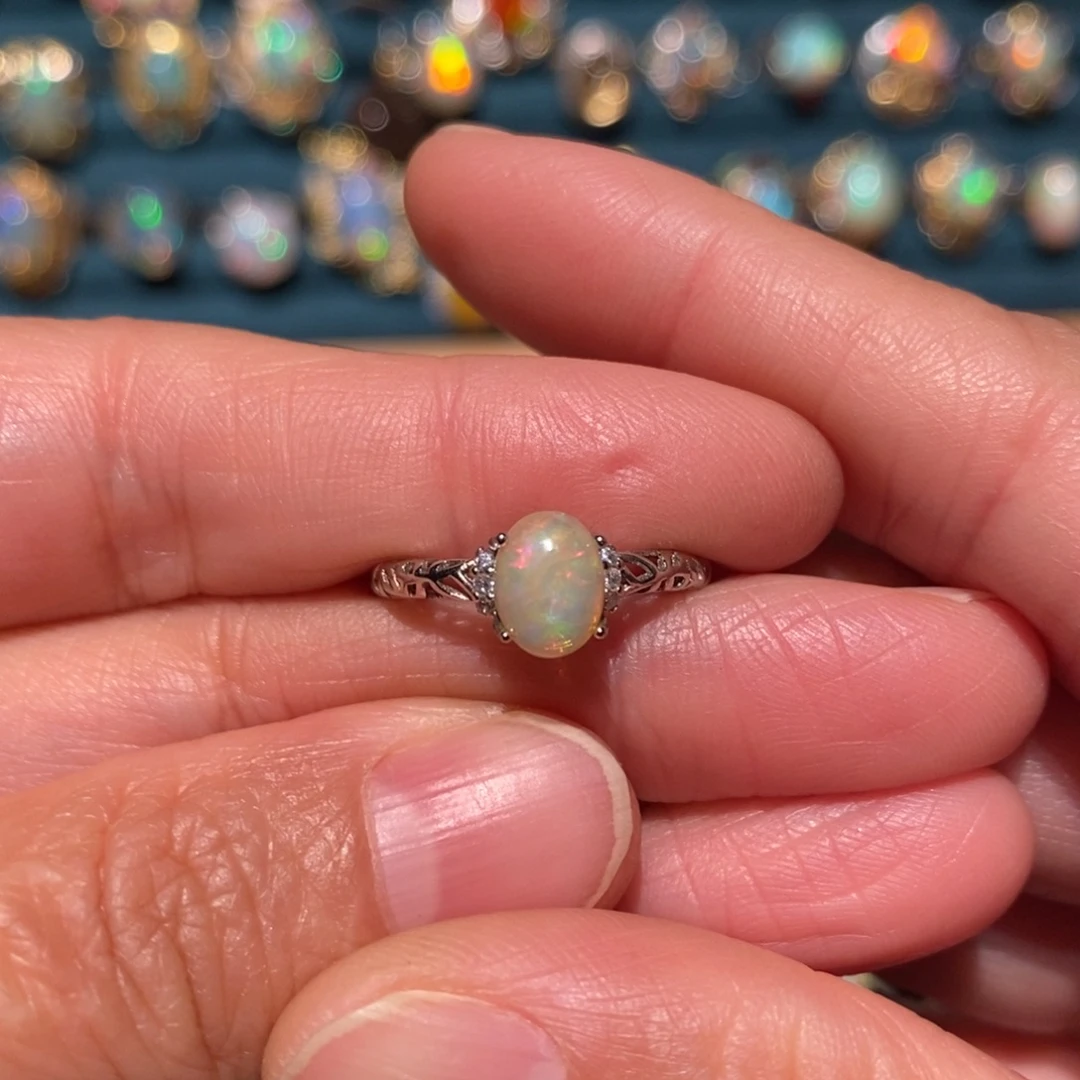 欧泊银S925镶嵌戒指