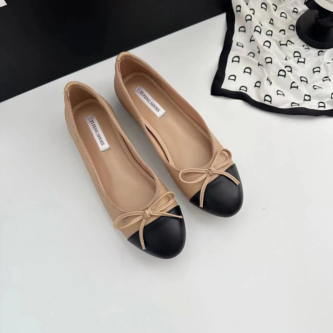 女鞋单鞋软底豆豆鞋方头浅口舒适休闲百搭真皮平底鞋圆头秋