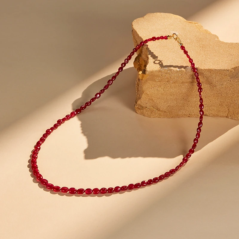 ECI 红宝石（处理）【赤瑶】红宝石项链随形红宝石串珠轻奢珠宝