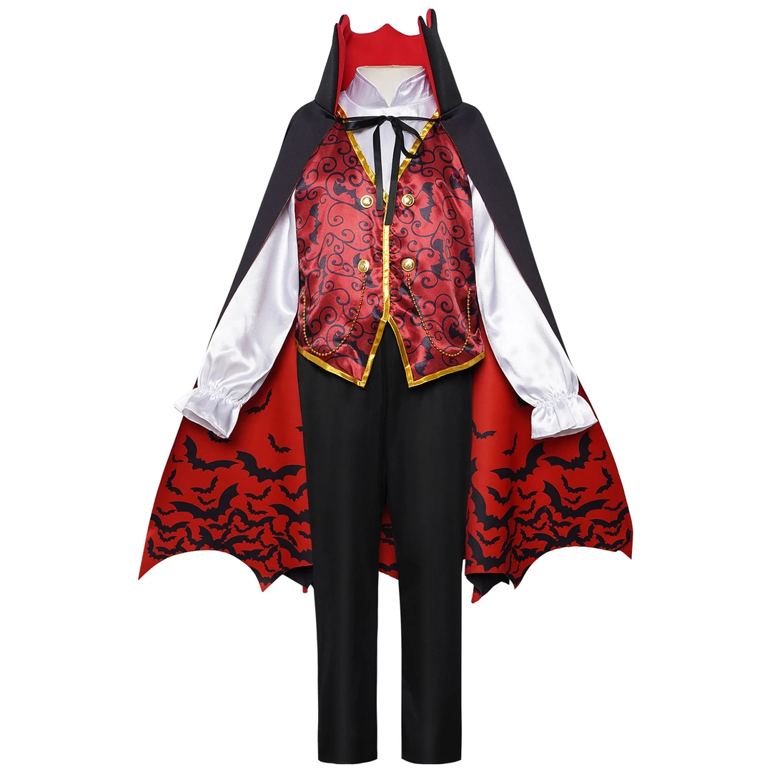 现货万圣节儿童宫廷服cos吸血鬼服装男童化装舞会爆款表演服cos服