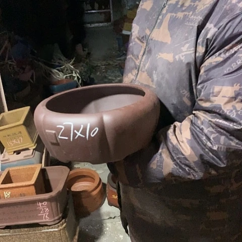 紫砂花盆手工制作