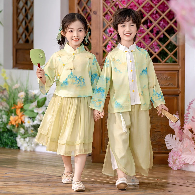 傣族服饰男女宝宝少数民族服装小学生表演服三月三节日服西双版纳