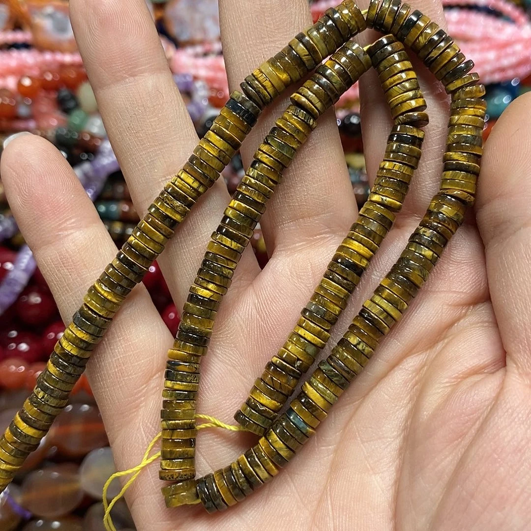 玛瑙/玉髓未镶嵌珠宝半成品虎眼直切一条卡6mm