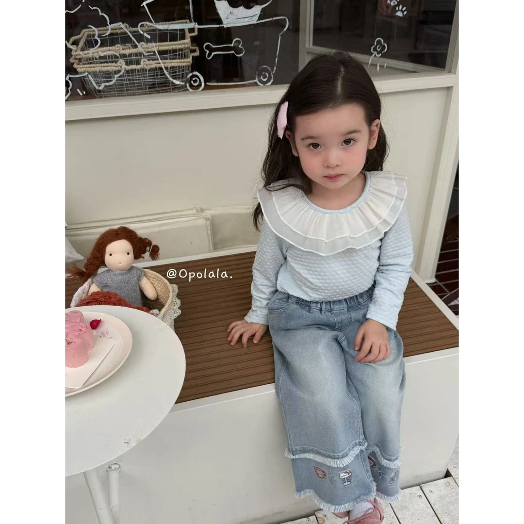 opolala·25秋~立体花打底衫Q188006（汉服）蓝色