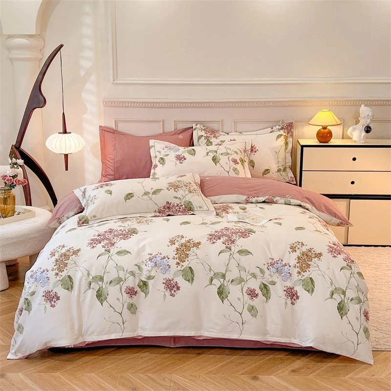 富安柏高端花园100%全棉春秋四季款被套四件套纯棉被罩床上用品