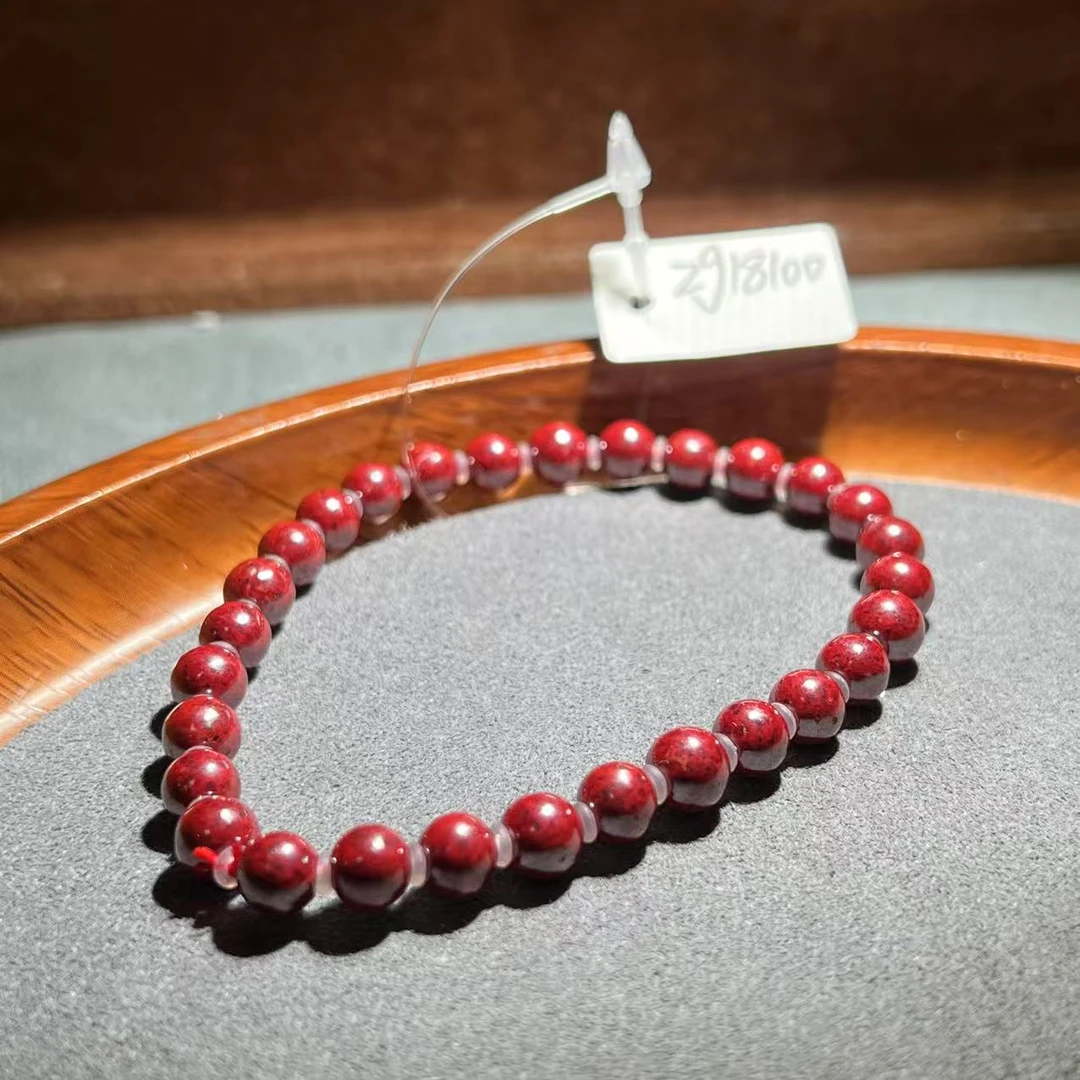 天然辰砂天然辰砂【张老斯珠宝】天然朱砂手串zg18100