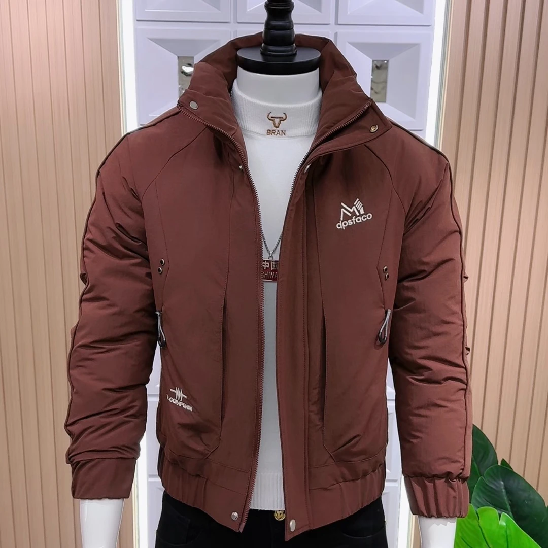 2025冬季新款时尚男士轻奢棉服立领加厚韩版修身保暖百搭帅气棉衣