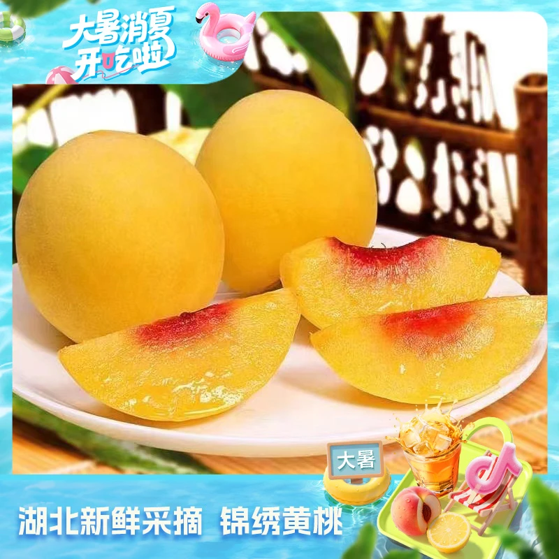 【三生三世】湖北锦绣黄桃新鲜水果黄桃4斤装8-12个装【顺丰包邮】