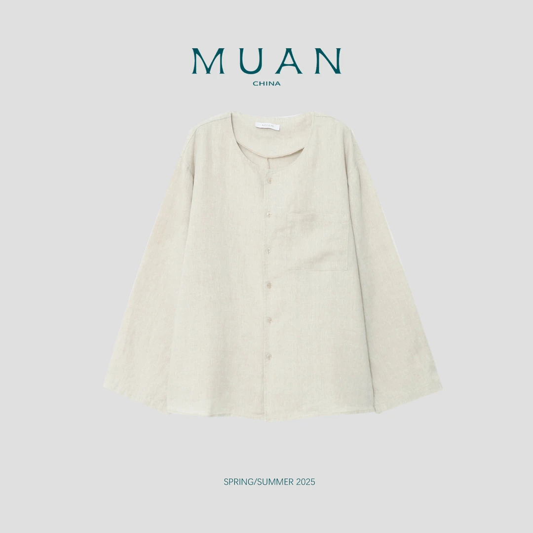 【午后亚麻衬衫】MUAN定制100亚麻高级简约衬衫上衣女DS-9246
