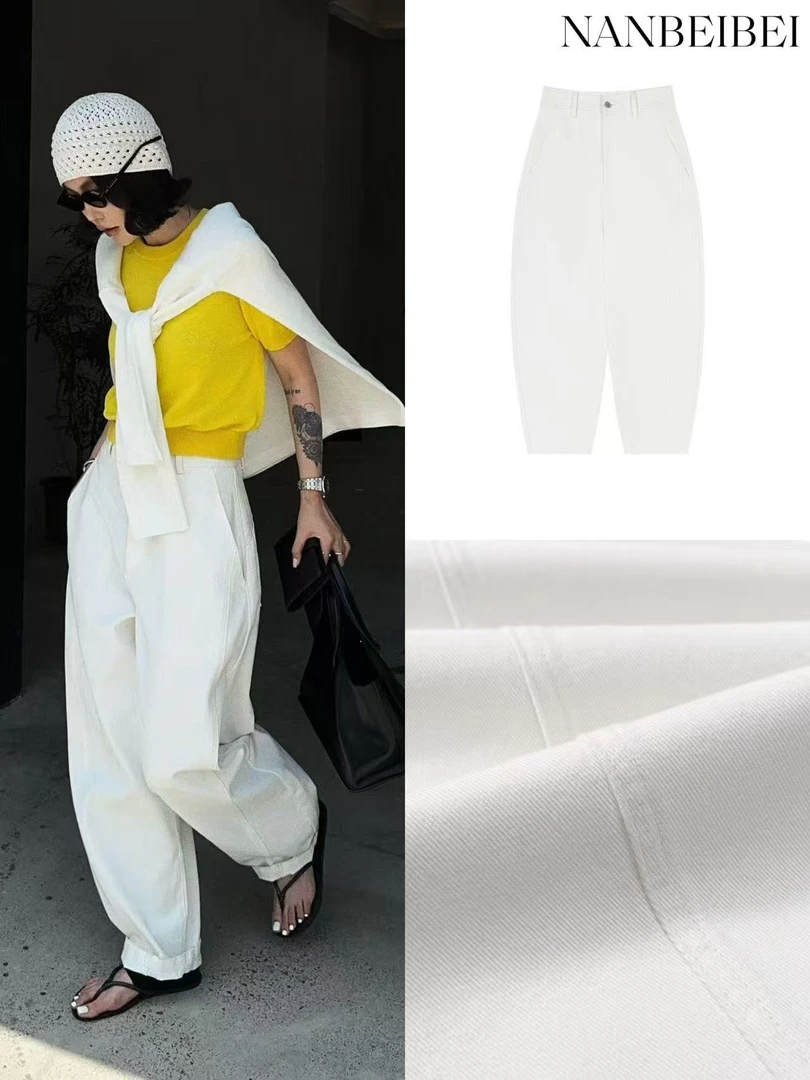 NanBeiBei 气球裤 新款立体弧形剪裁宽松百搭廓形长裤  924