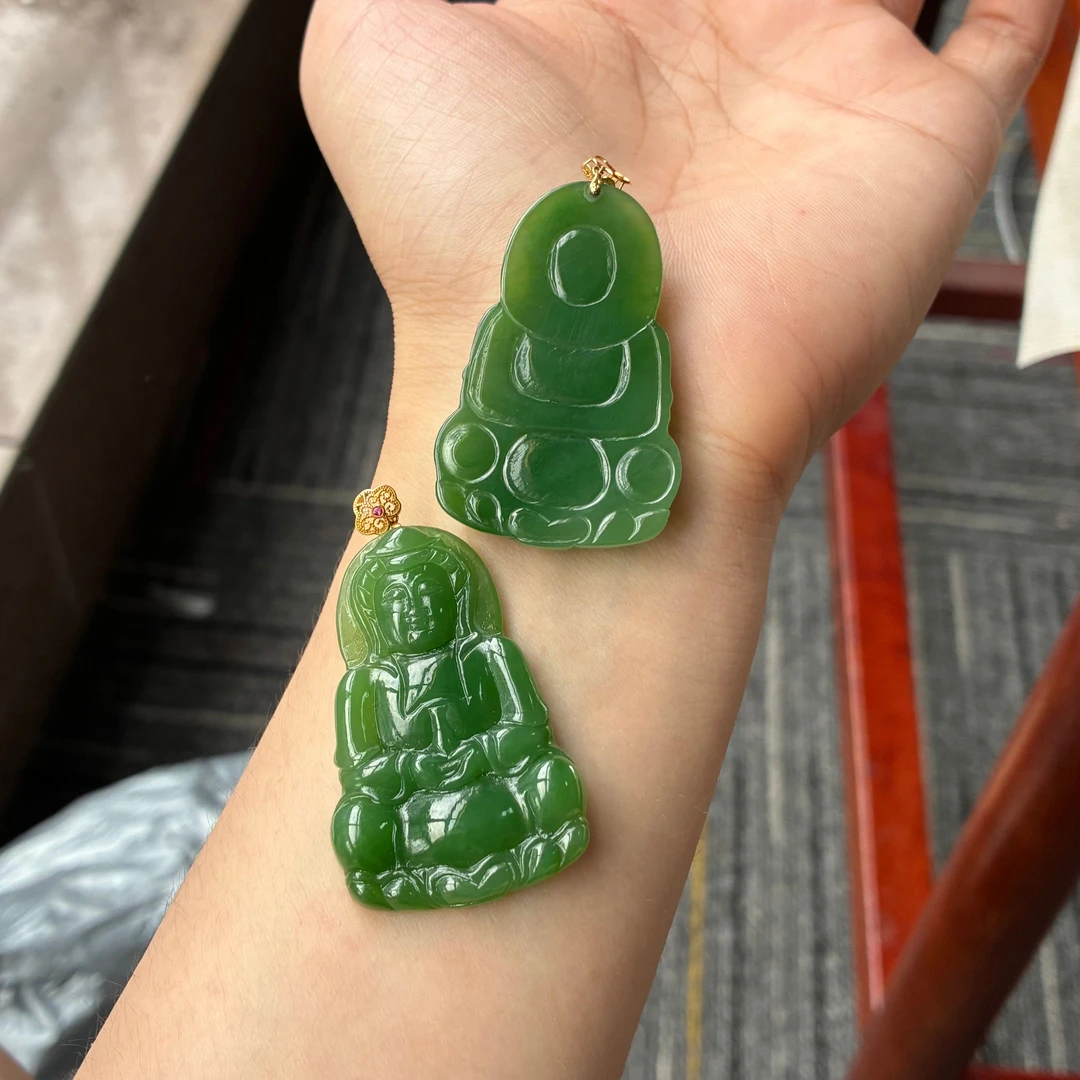 和田玉观音吊坠【小北质检】ZJH918Z26多样性发一