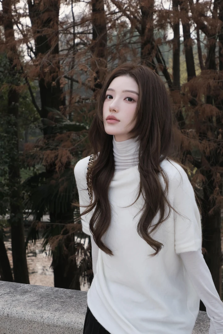 春秋新款小众炸街高级感女装韩版清冷风高领内搭针织毛衣马甲套装