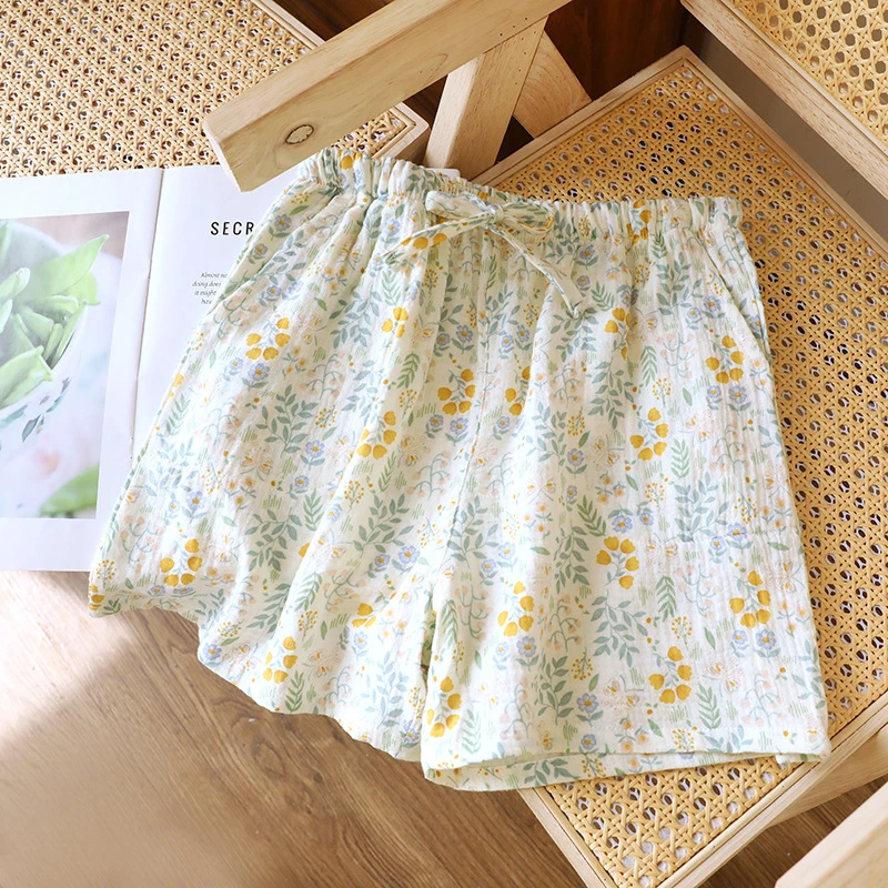 可外穿休闲睡裤女夏季薄款睡衣短裤国风全棉麻女士家居休闲遛弯裤