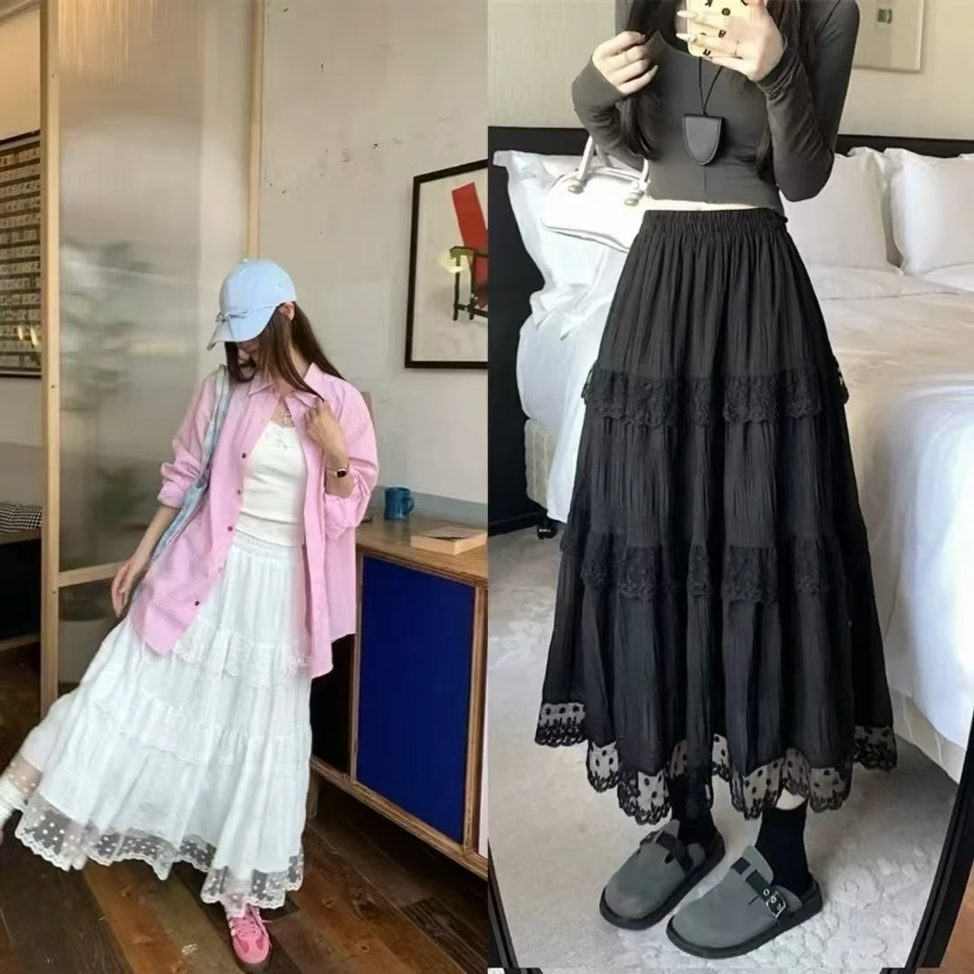 @小白白力推  2025春秋新款百搭蕾丝半身裙  q6