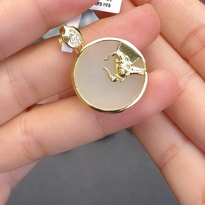 和田玉银S925镶嵌颈饰