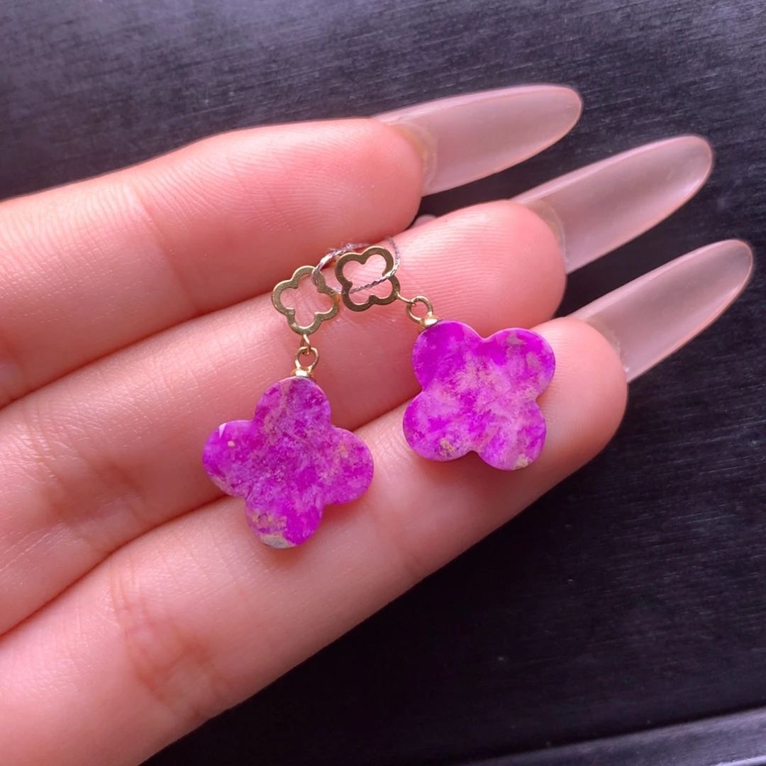 苏纪石（舒俱来）18K金镶嵌耳坠