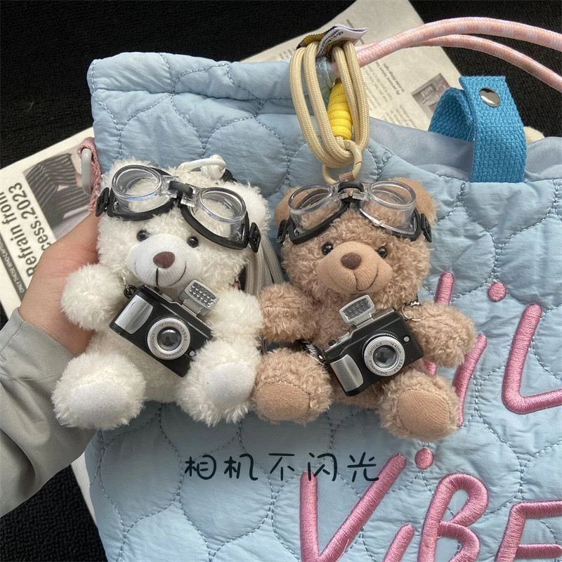 包包挂件棕色小熊背包毛绒公仔车钥匙扣小饰品初高中女生送礼物ch