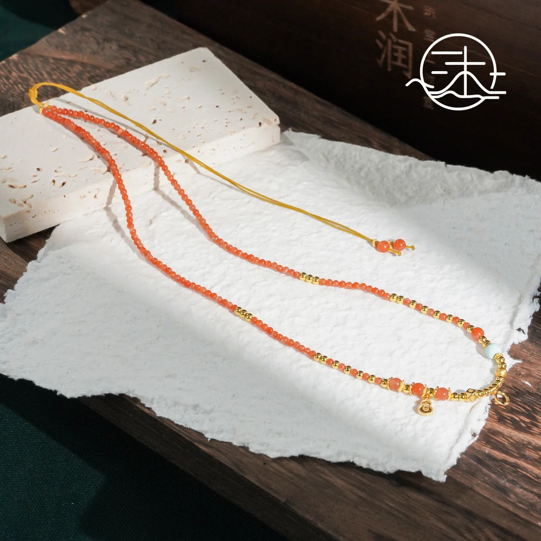 木润【欢喜】S925银天然南红项链