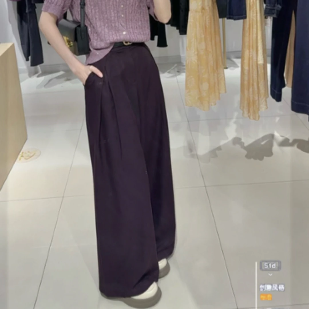 C.crlu可路莎 打褶拖地裤 25秋新款