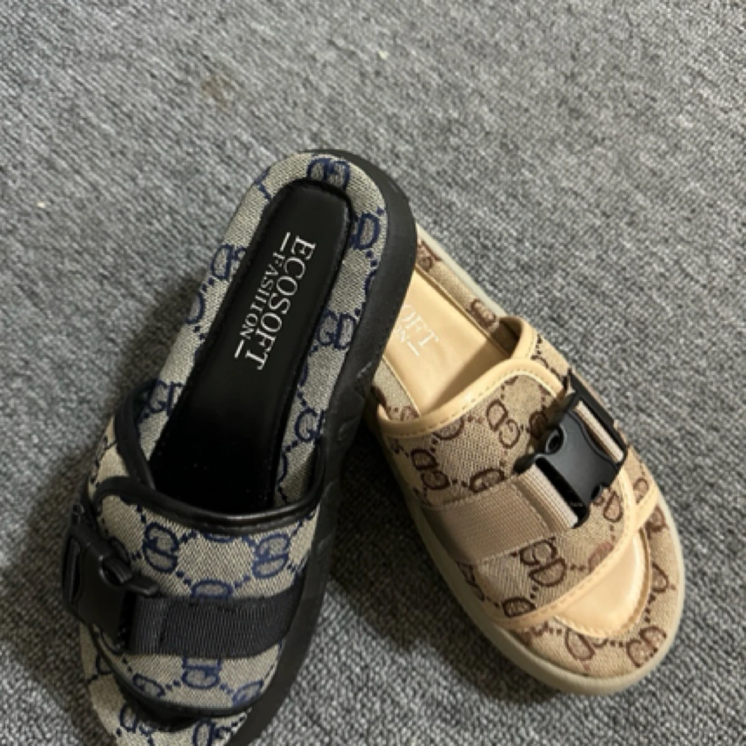 2025年夏季新款厚底休闲一字带凉拖鞋866