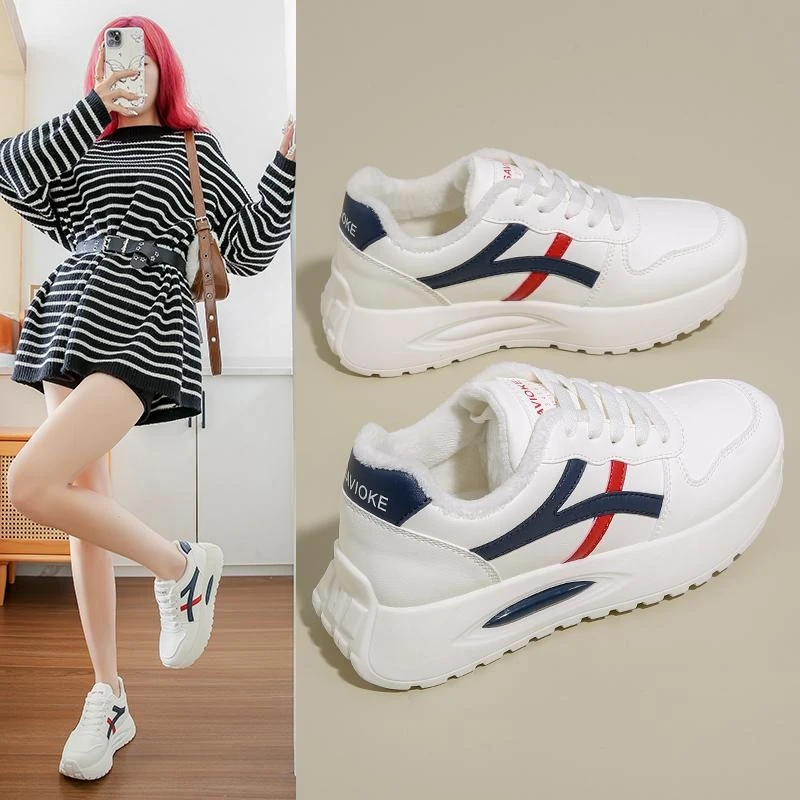 2025春季新款韩版ins时尚阿甘鞋女轻便系带百搭小白鞋休闲鞋女