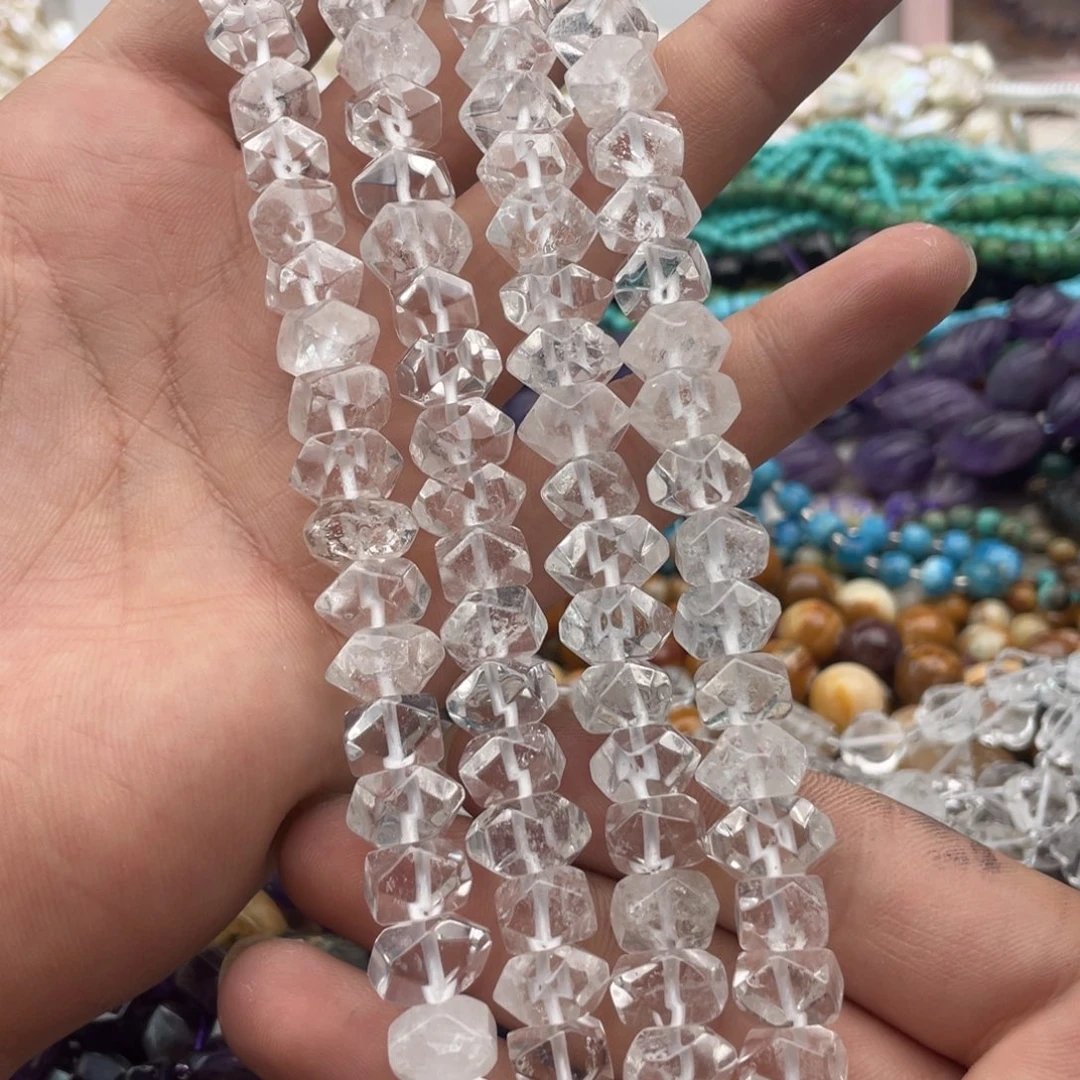 玛瑙/玉髓合金珠宝半成品一条装卡11+mm白水冲角
