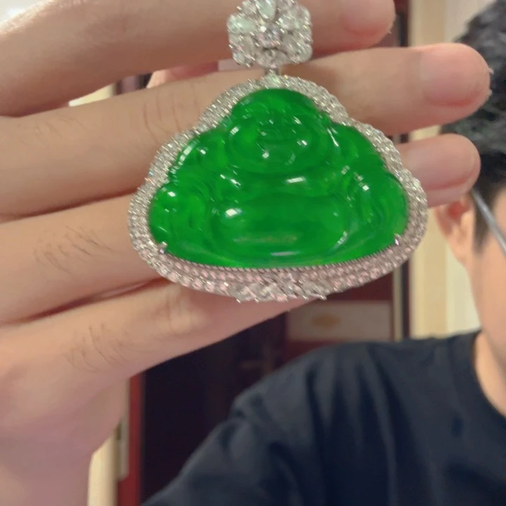 翡翠银S925镶嵌颈饰吊坠
