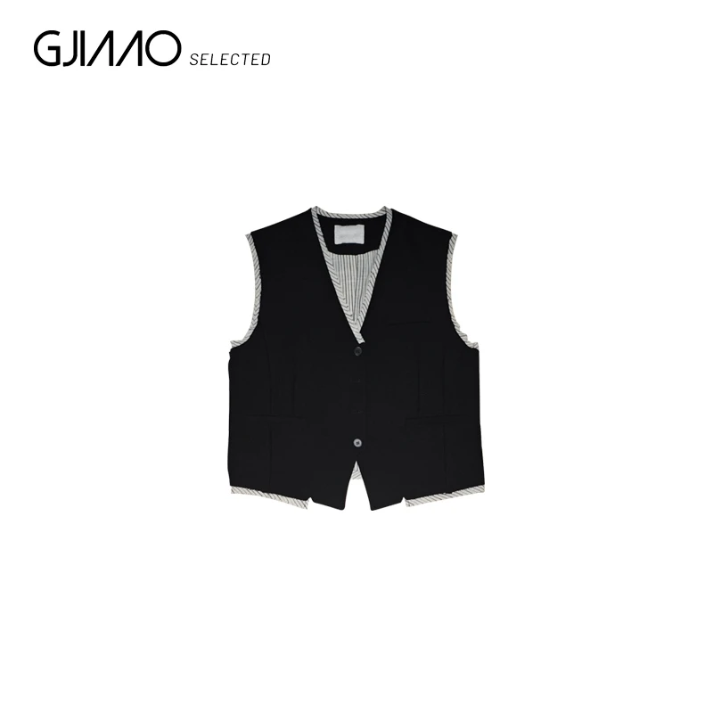 2052 条纹边西服马甲