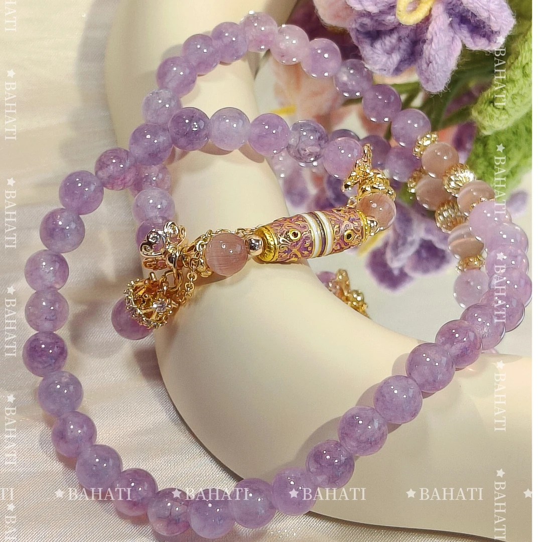 合金手链 【浮光转经筒】小众设计轻奢原创双圈紫色手链