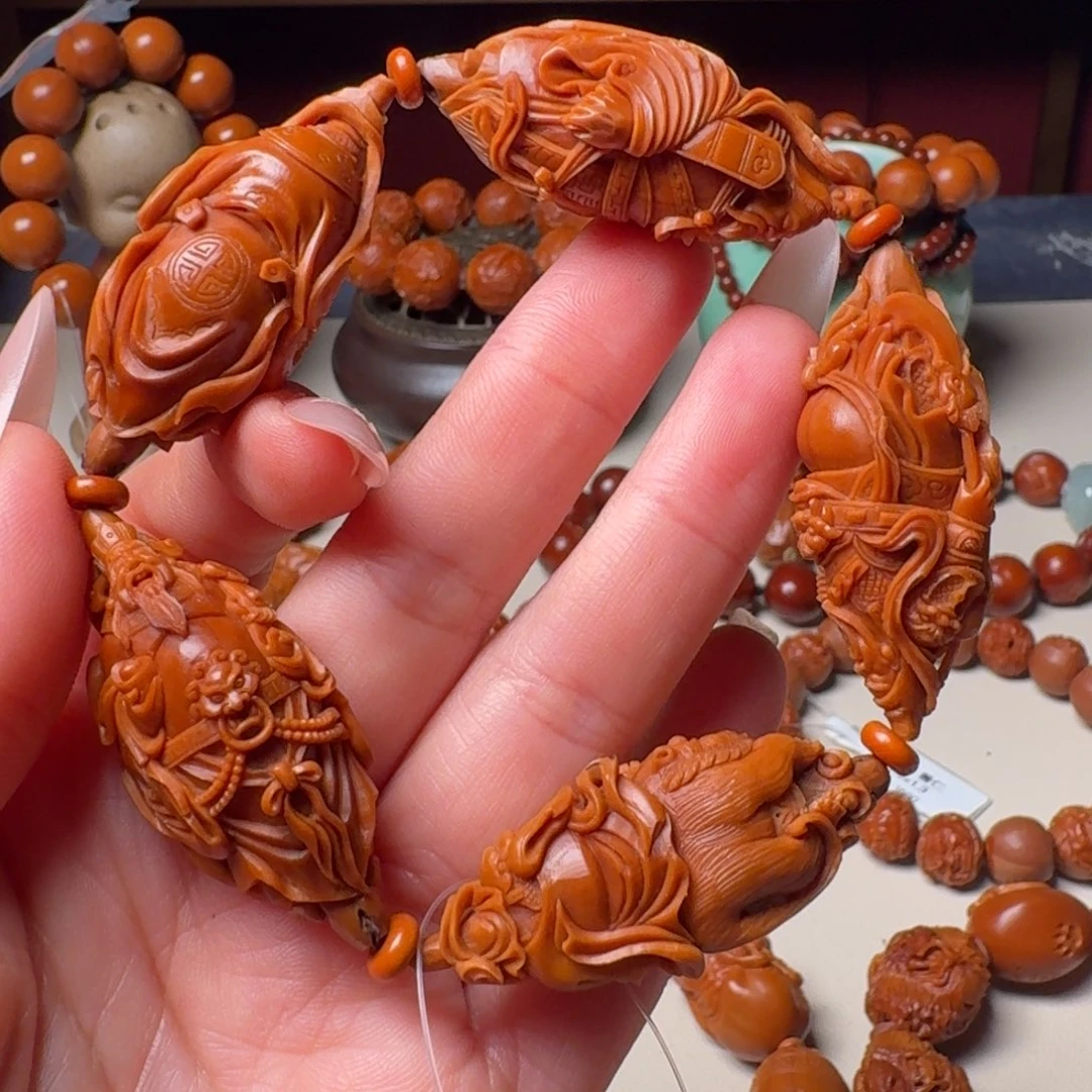 橄榄核手串/手链?***?手工财神